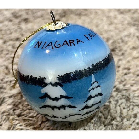 Niagara Falls, Canada Glass Christmas Ornament 3" With Box - Picture 2 of 8